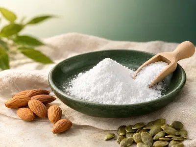 L-arginine amino acid powder with almonds and pumpkin seeds